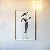 Fashionable Hat by Mercedes Lopez Charro. shown as a paper print in a white frame. Available as a archival giclee rolled canvas, fine art paper, or poster print. SKU 66871h.