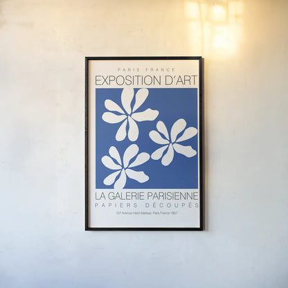 Fleurs de Matisse I by Mercedes Lopez Charro. shown as a paper print in a black flame. Available as a archival giclee rolled canvas, fine art paper, or poster print. SKU 78742h.