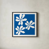 Fleurs de Matisse I Sq by Mercedes Lopez Charro. Shown in a sleek black glass frame for a contemporary gallery look. Available as an archival giclee rolled canvas, fine art paper, or poster print. SKU 80609a.