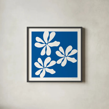 Fleurs de Matisse I Sq by Mercedes Lopez Charro. Shown in a sleek black glass frame for a contemporary gallery look. Available as an archival giclee rolled canvas, fine art paper, or poster print. SKU 80609a.