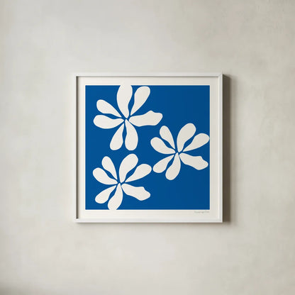 Fleurs de Matisse I Sq by Mercedes Lopez Charro. Shown in a crisp white glass frame for a clean and minimalist style. Available as an archival giclee rolled canvas, fine art paper, or poster print. SKU 80609a.
