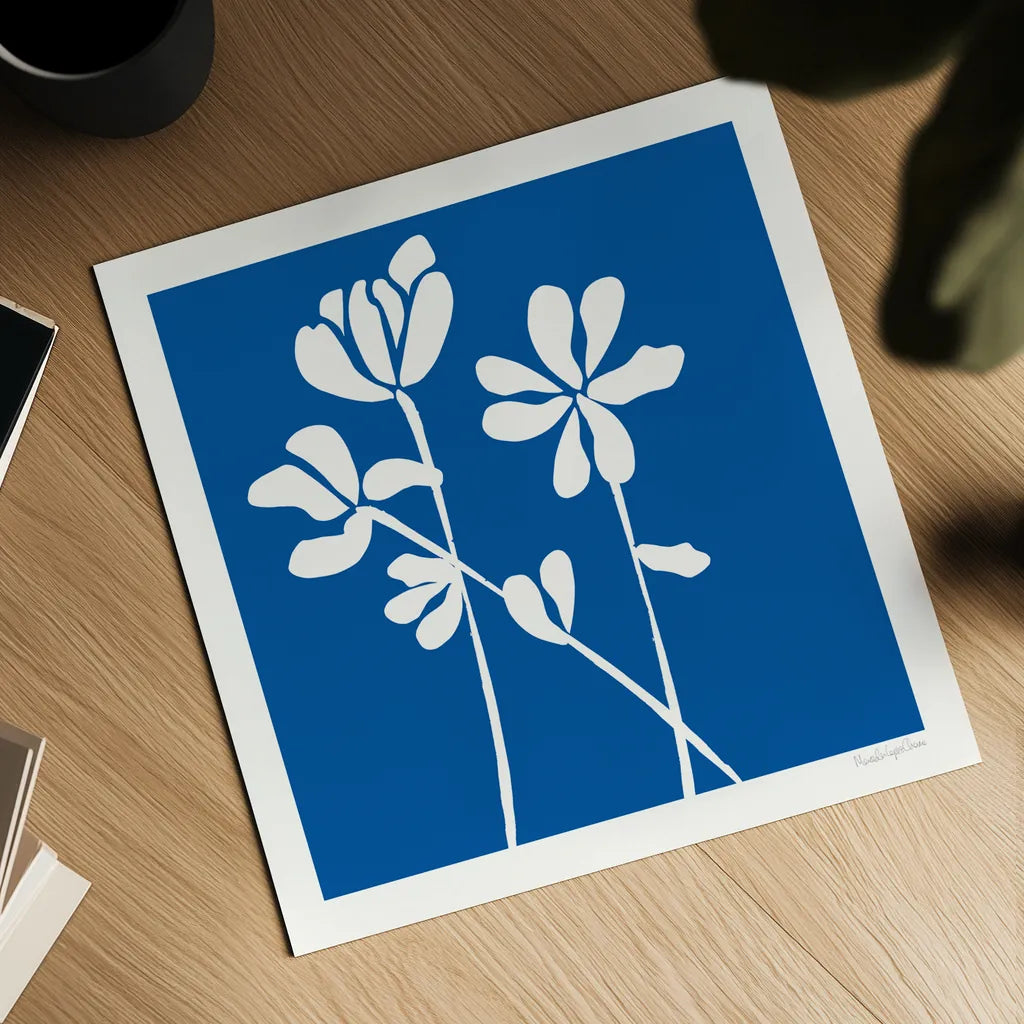 Fleurs de Matisse II Sq by Mercedes Lopez Charro. Shown as a detailed flat fine art print, highlighting archival giclee quality. Available as an archival giclee rolled canvas, fine art paper, or poster print. SKU 80610a.