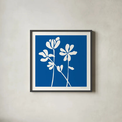 Fleurs de Matisse II Sq by Mercedes Lopez Charro. Shown in a sleek black glass frame for a contemporary gallery look. Available as an archival giclee rolled canvas, fine art paper, or poster print. SKU 80610a.