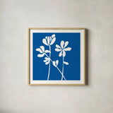 Fleurs de Matisse II Sq by Mercedes Lopez Charro. Shown in a natural wood glass frame for a timeless modern aesthetic. Available as an archival giclee rolled canvas, fine art paper, or poster print. SKU 80610a.