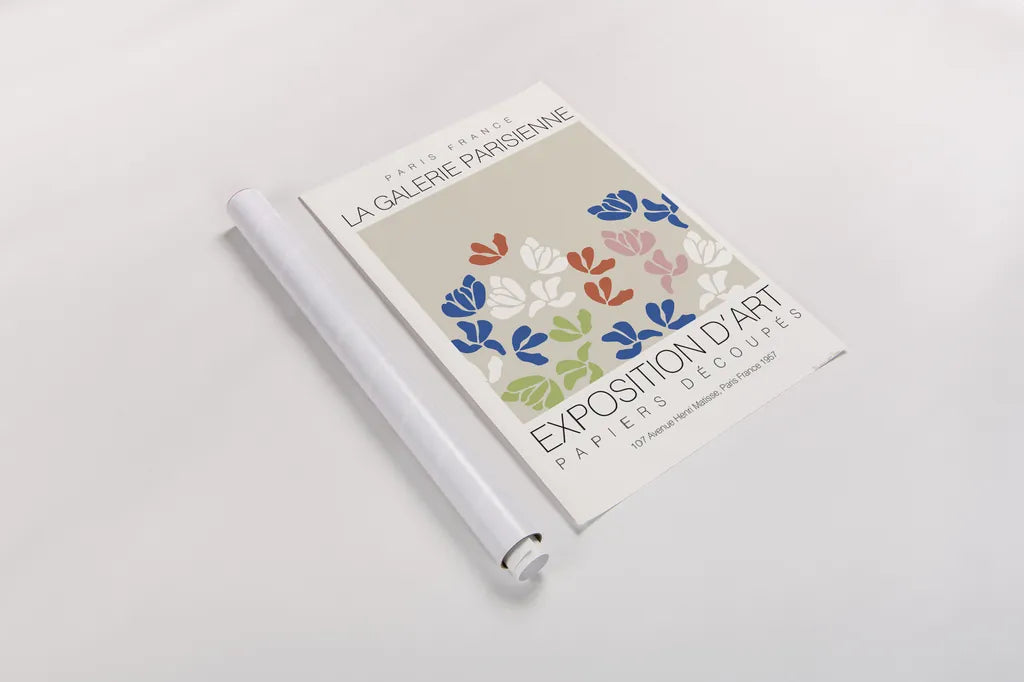 Fleurs de Matisse III by Mercedes Lopez Charro. shown as a rolled paper print. Available as archival giclee rolled canvas, fine art paper, or poster print. SKU 78744h.