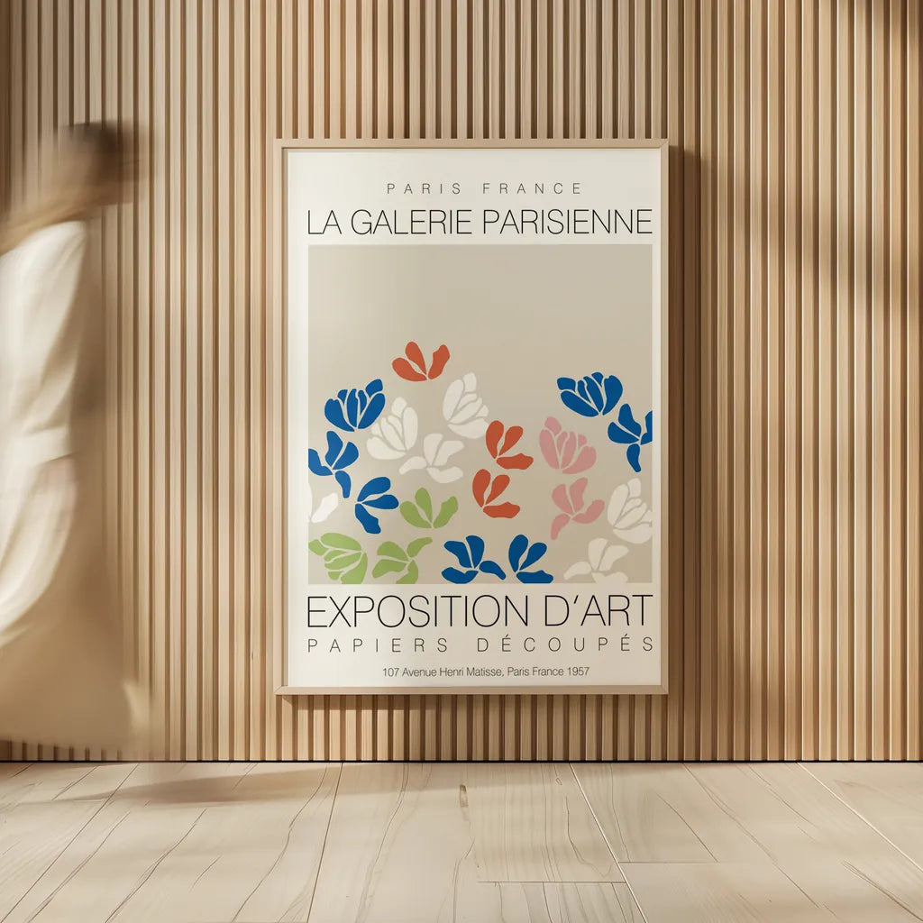Fleurs de Matisse III by Mercedes Lopez Charro. shown as over sized large wall art. Available as an archival giclee rolled canvas, fine art paper, or poster print. SKU 78744h.