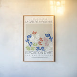 Fleurs de Matisse III by Mercedes Lopez Charro. shown as a paper print in a natural frame. Available as a archival giclee rolled canvas, fine art paper, or poster print. SKU 78744h.