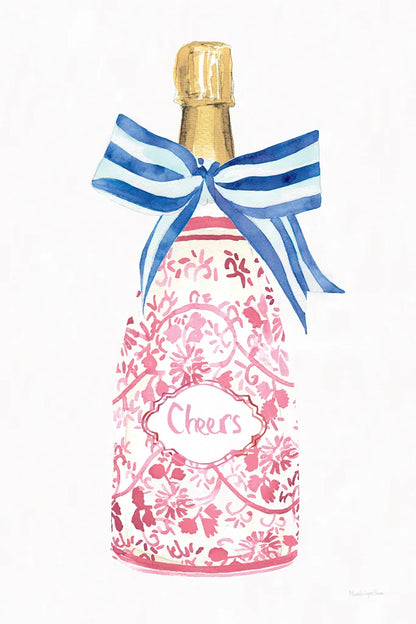 Flirty Champagne I by Mercedes Lopez Charro. SKU 92817h. Archival Giclee Fine art print for wall decor.