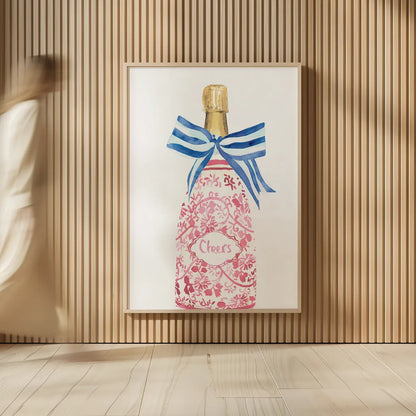 Flirty Champagne I by Mercedes Lopez Charro. shown as over sized large wall art. Available as an archival giclee rolled canvas, fine art paper, or poster print. SKU 92817h.
