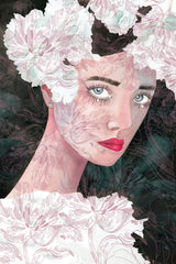 Floral Duchess by Mercedes Lopez Charro. SKU 65696h. Archival Giclee Fine art print for wall decor.