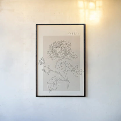 Flower Poster I by Mercedes Lopez Charro. shown as a paper print in a black flame. Available as a archival giclee rolled canvas, fine art paper, or poster print. SKU 86543h.