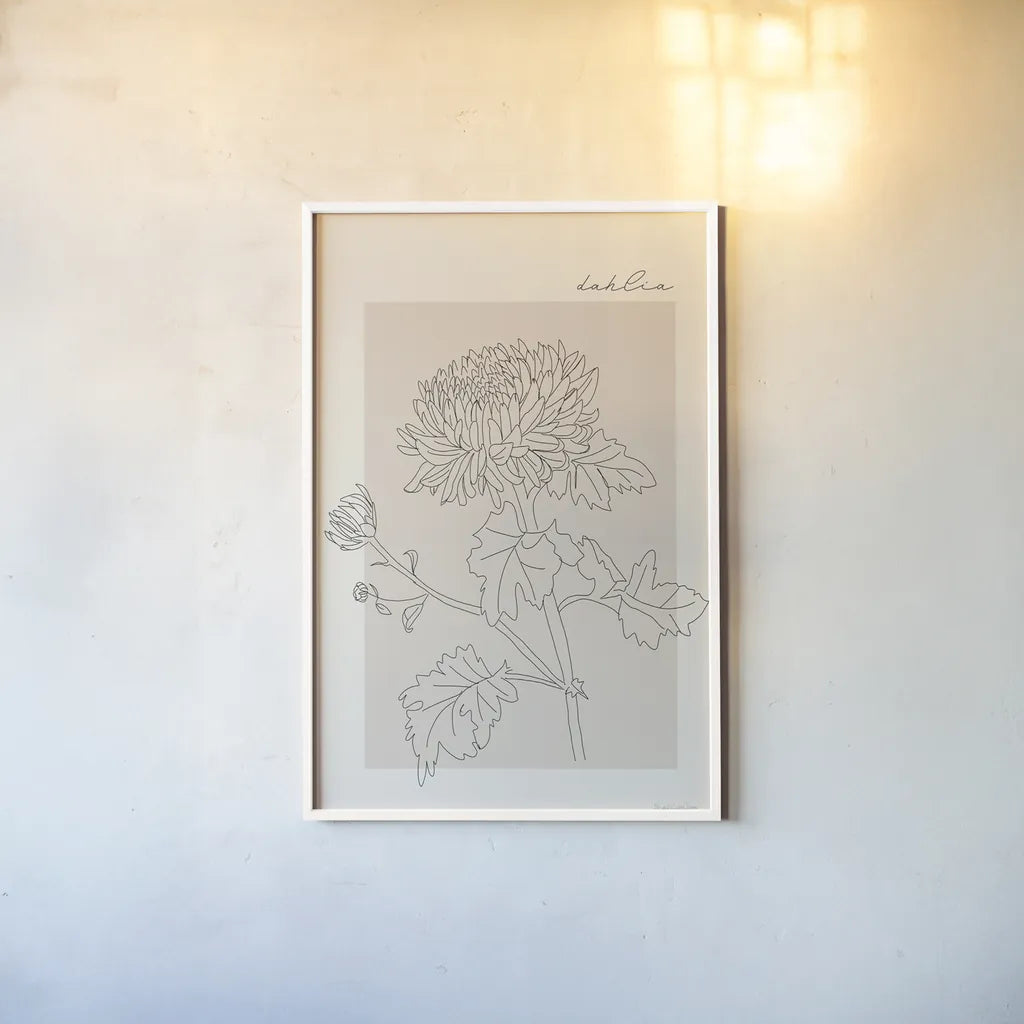 Flower Poster I by Mercedes Lopez Charro. shown as a paper print in a white frame. Available as a archival giclee rolled canvas, fine art paper, or poster print. SKU 86543h.