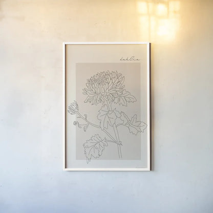 Flower Poster I by Mercedes Lopez Charro. shown as a paper print in a white frame. Available as a archival giclee rolled canvas, fine art paper, or poster print. SKU 86543h.