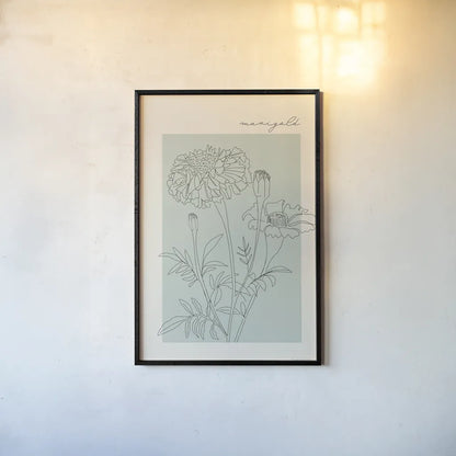 Flower Poster II by Mercedes Lopez Charro. shown as a paper print in a black flame. Available as a archival giclee rolled canvas, fine art paper, or poster print. SKU 86544h.