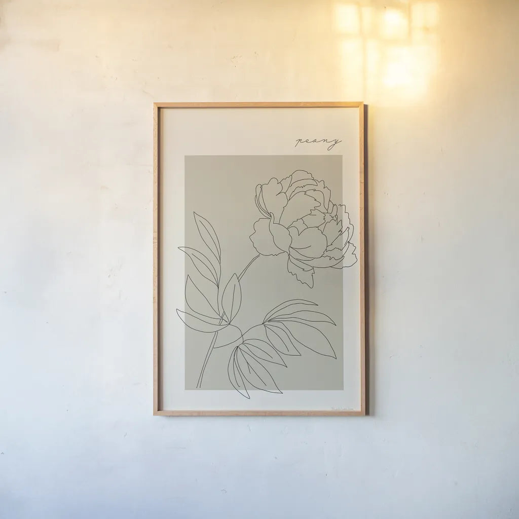 Flower Poster III by Mercedes Lopez Charro. shown as a paper print in a natural frame. Available as a archival giclee rolled canvas, fine art paper, or poster print. SKU 86545h.