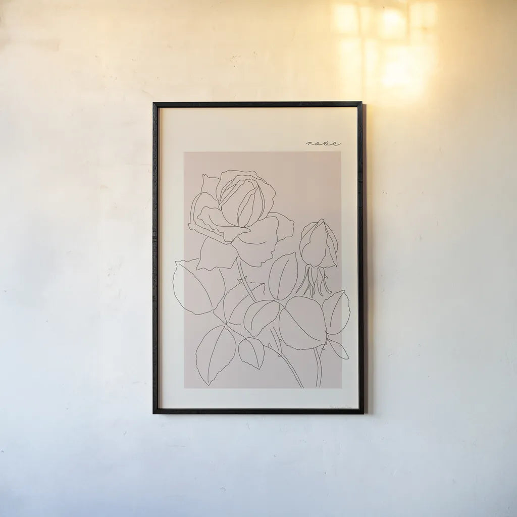 Flower Poster IV by Mercedes Lopez Charro. shown as a paper print in a black flame. Available as a archival giclee rolled canvas, fine art paper, or poster print. SKU 86546h.