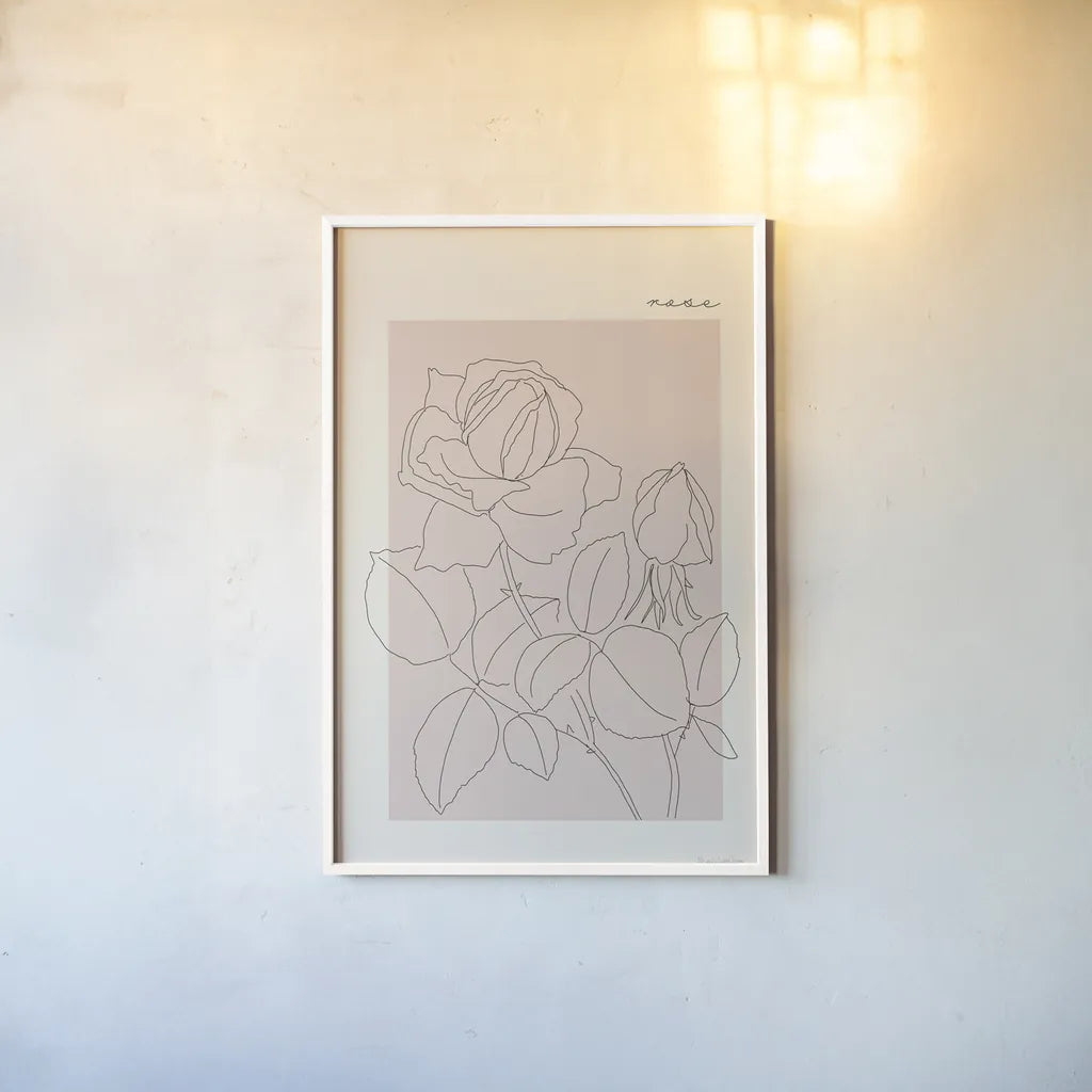 Flower Poster IV by Mercedes Lopez Charro. shown as a paper print in a white frame. Available as a archival giclee rolled canvas, fine art paper, or poster print. SKU 86546h.