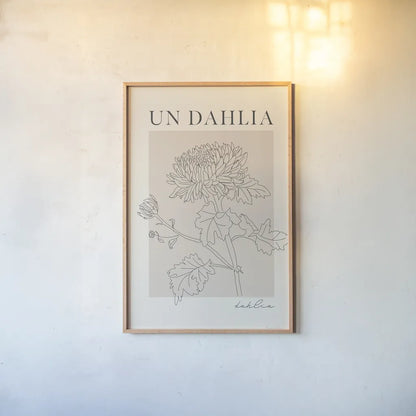 French Flower Poster I by Mercedes Lopez Charro. shown as a paper print in a natural frame. Available as a archival giclee rolled canvas, fine art paper, or poster print. SKU 86077h.