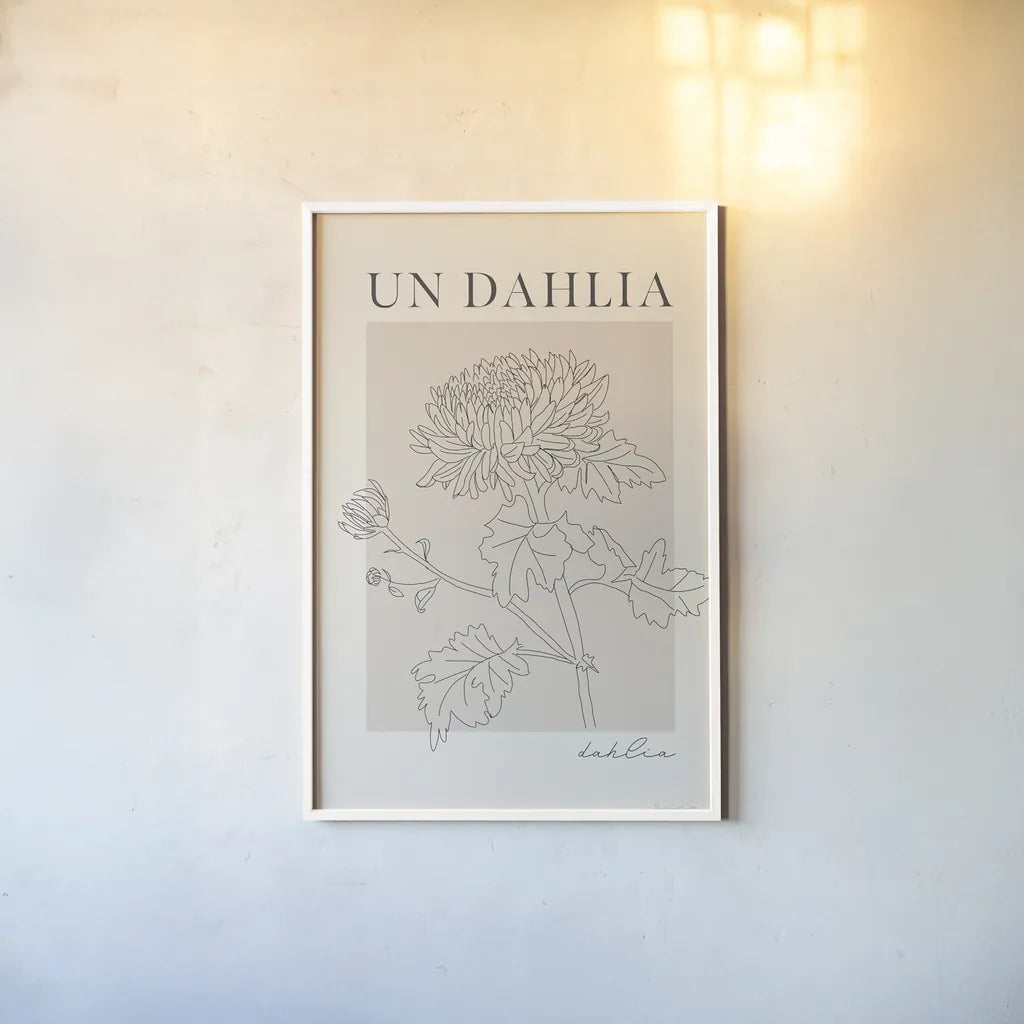 French Flower Poster I by Mercedes Lopez Charro. shown as a paper print in a white frame. Available as a archival giclee rolled canvas, fine art paper, or poster print. SKU 86077h.