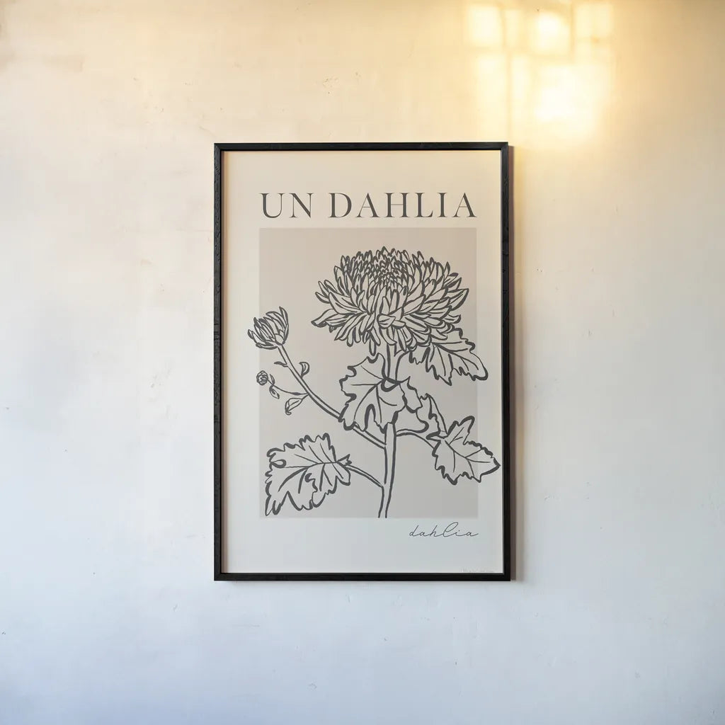 French Flower Poster I Bold by Mercedes Lopez Charro. shown as a paper print in a black flame. Available as a archival giclee rolled canvas, fine art paper, or poster print. SKU 86097h.