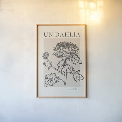 French Flower Poster I Bold by Mercedes Lopez Charro. shown as a paper print in a natural frame. Available as a archival giclee rolled canvas, fine art paper, or poster print. SKU 86097h.