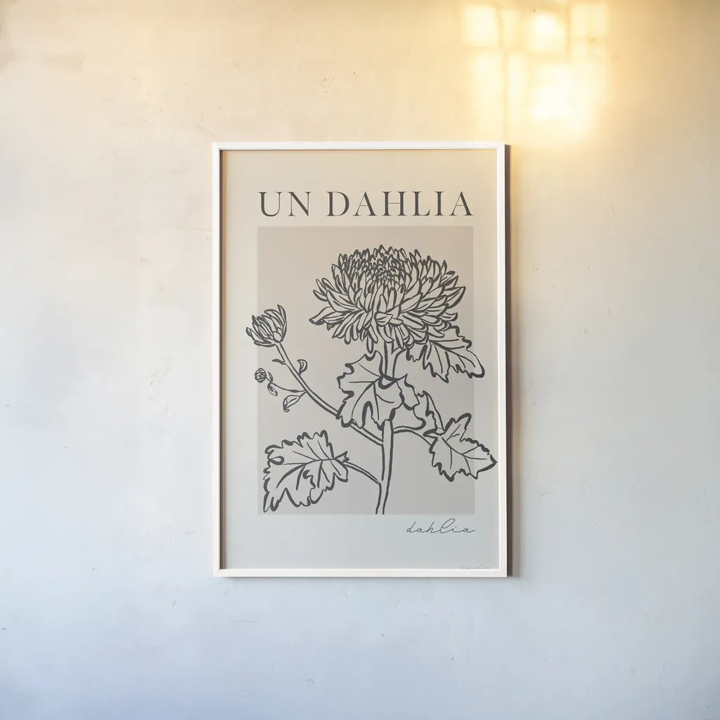 French Flower Poster I Bold by Mercedes Lopez Charro. shown as a paper print in a white frame. Available as a archival giclee rolled canvas, fine art paper, or poster print. SKU 86097h.