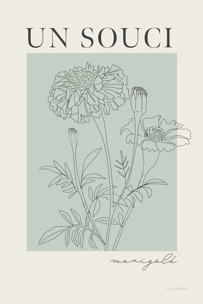 French Flower Poster II by Mercedes Lopez Charro. SKU 86078h. Archival Giclee Fine art print for wall decor.