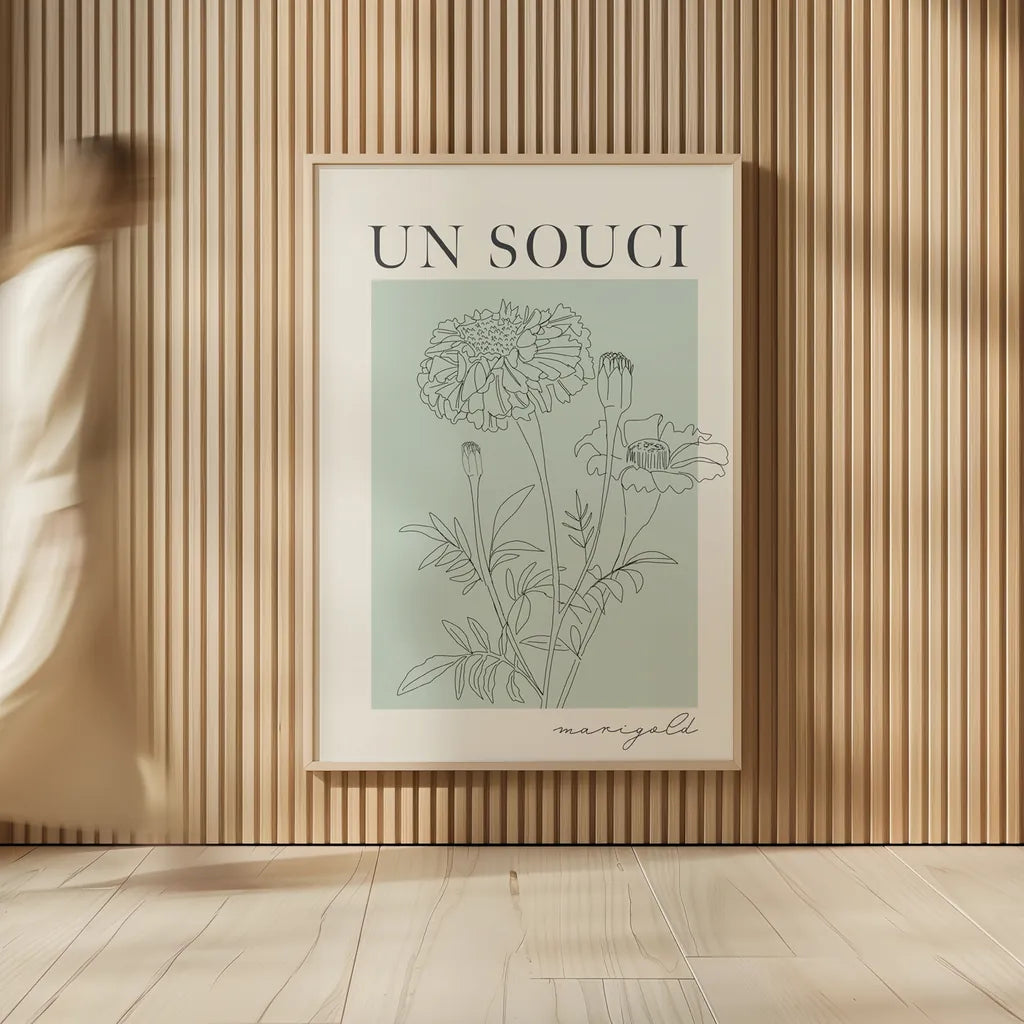 French Flower Poster II by Mercedes Lopez Charro. shown as over sized large wall art. Available as an archival giclee rolled canvas, fine art paper, or poster print. SKU 86078h.