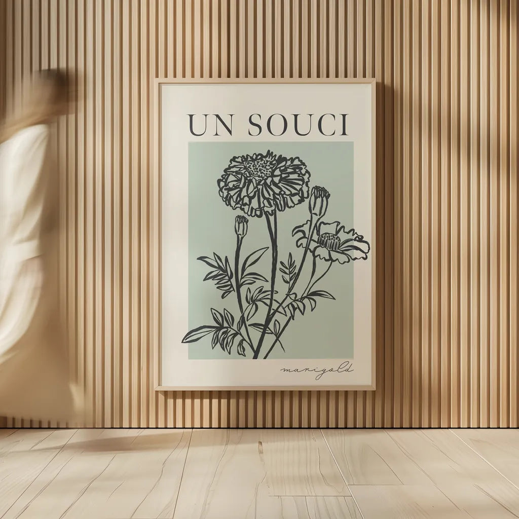 French Flower Poster II Bold by Mercedes Lopez Charro. shown as over sized large wall art. Available as an archival giclee rolled canvas, fine art paper, or poster print. SKU 86098h.