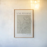 French Flower Poster III by Mercedes Lopez Charro. shown as a paper print in a natural frame. Available as a archival giclee rolled canvas, fine art paper, or poster print. SKU 86079h.