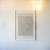 French Flower Poster III by Mercedes Lopez Charro. shown as a paper print in a white frame. Available as a archival giclee rolled canvas, fine art paper, or poster print. SKU 86079h.