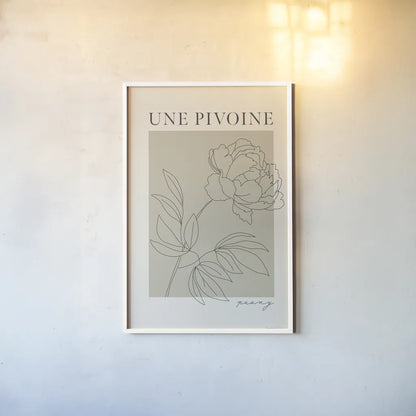 French Flower Poster III by Mercedes Lopez Charro. shown as a paper print in a white frame. Available as a archival giclee rolled canvas, fine art paper, or poster print. SKU 86079h.