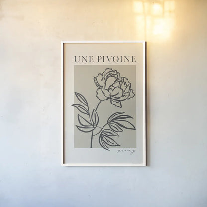 French Flower Poster III Bold by Mercedes Lopez Charro. shown as a paper print in a white frame. Available as a archival giclee rolled canvas, fine art paper, or poster print. SKU 86099h.