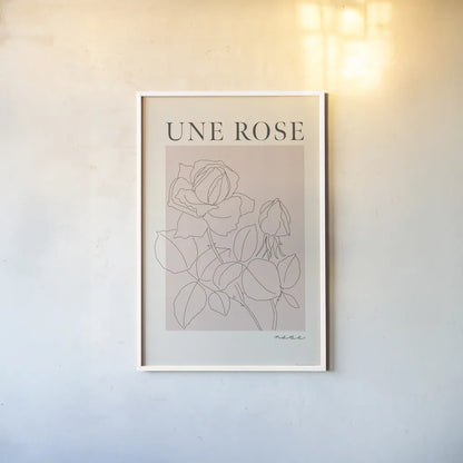 French Flower Poster IV by Mercedes Lopez Charro. shown as a paper print in a white frame. Available as a archival giclee rolled canvas, fine art paper, or poster print. SKU 86080h.