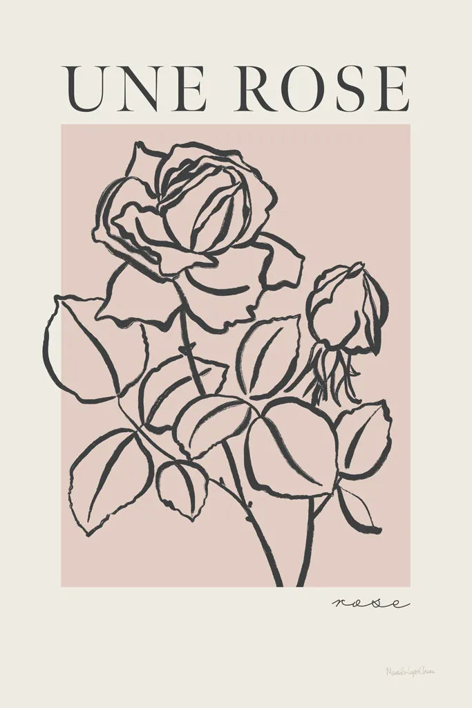 French Flower Poster IV Bold by Mercedes Lopez Charro. SKU 86100h. Archival Giclee Fine art print for wall decor.