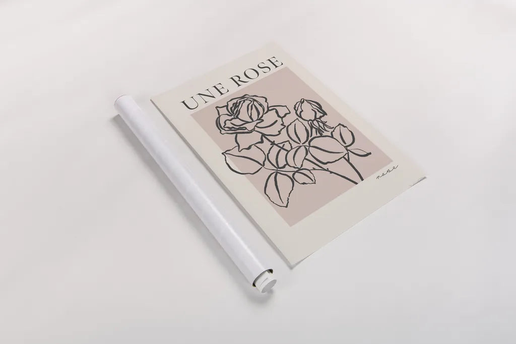 French Flower Poster IV Bold by Mercedes Lopez Charro. shown as a rolled paper print. Available as archival giclee rolled canvas, fine art paper, or poster print. SKU 86100h.