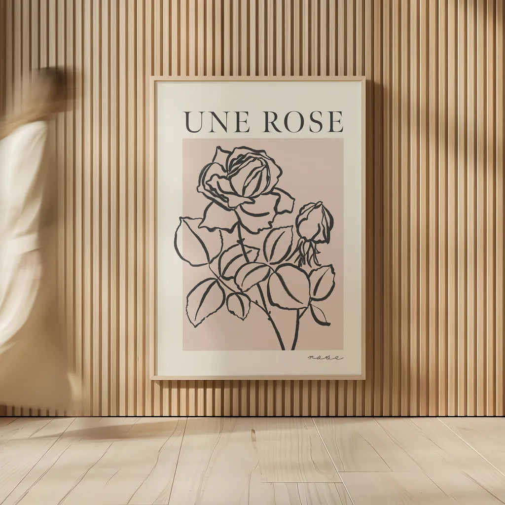 French Flower Poster IV Bold by Mercedes Lopez Charro. shown as over sized large wall art. Available as an archival giclee rolled canvas, fine art paper, or poster print. SKU 86100h.