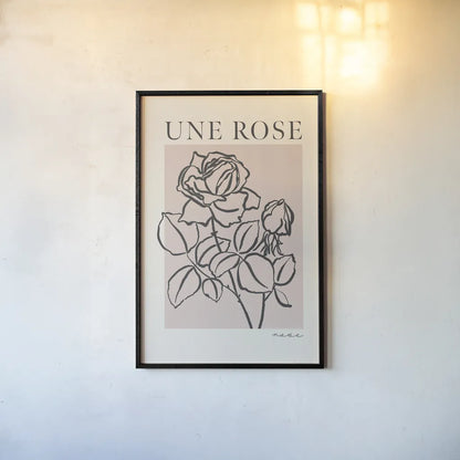 French Flower Poster IV Bold by Mercedes Lopez Charro. shown as a paper print in a black flame. Available as a archival giclee rolled canvas, fine art paper, or poster print. SKU 86100h.