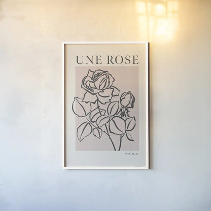 French Flower Poster IV Bold by Mercedes Lopez Charro. shown as a paper print in a white frame. Available as a archival giclee rolled canvas, fine art paper, or poster print. SKU 86100h.