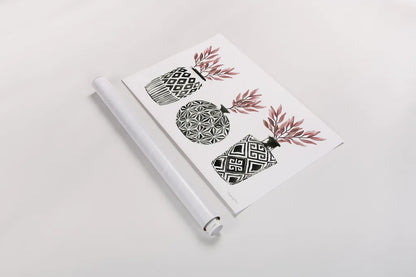 Geometric Vases I by Mercedes Lopez Charro. shown as a rolled paper print. Available as archival giclee rolled canvas, fine art paper, or poster print. SKU 64162i.