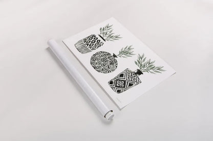 Geometric Vases I Green by Mercedes Lopez Charro. shown as a rolled paper print. Available as archival giclee rolled canvas, fine art paper, or poster print. SKU 66484i.