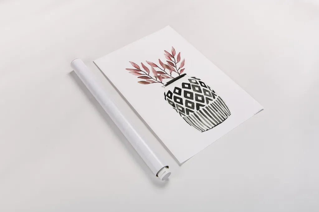 Geometric Vases II by Mercedes Lopez Charro. shown as a rolled paper print. Available as archival giclee rolled canvas, fine art paper, or poster print. SKU 64163h.