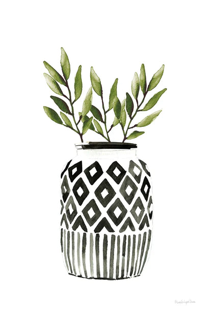 Geometric Vases II Green by Mercedes Lopez Charro. SKU 65924h. Archival Giclee Fine art print for wall decor.