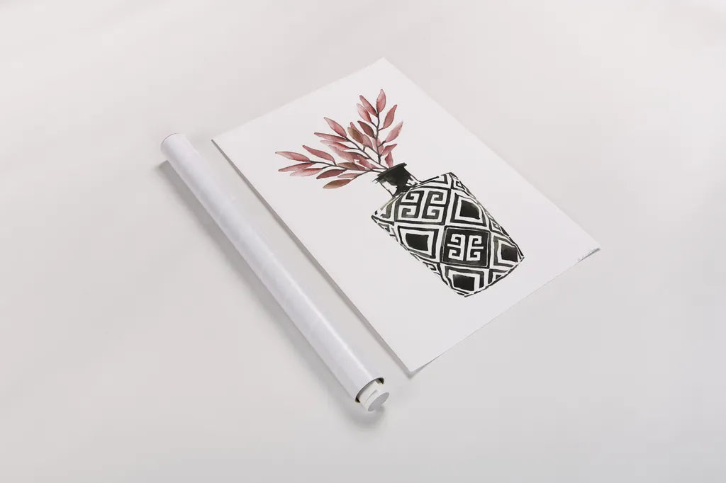 Geometric Vases III by Mercedes Lopez Charro. shown as a rolled paper print. Available as archival giclee rolled canvas, fine art paper, or poster print. SKU 64164h.