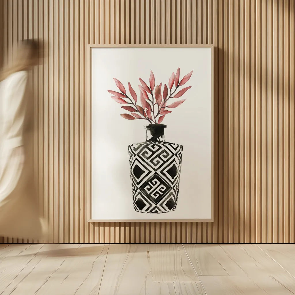 Geometric Vases III by Mercedes Lopez Charro. shown as over sized large wall art. Available as an archival giclee rolled canvas, fine art paper, or poster print. SKU 64164h.