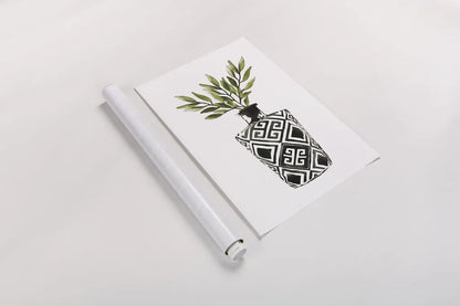 Geometric Vases III Green by Mercedes Lopez Charro. shown as a rolled paper print. Available as archival giclee rolled canvas, fine art paper, or poster print. SKU 65925h.