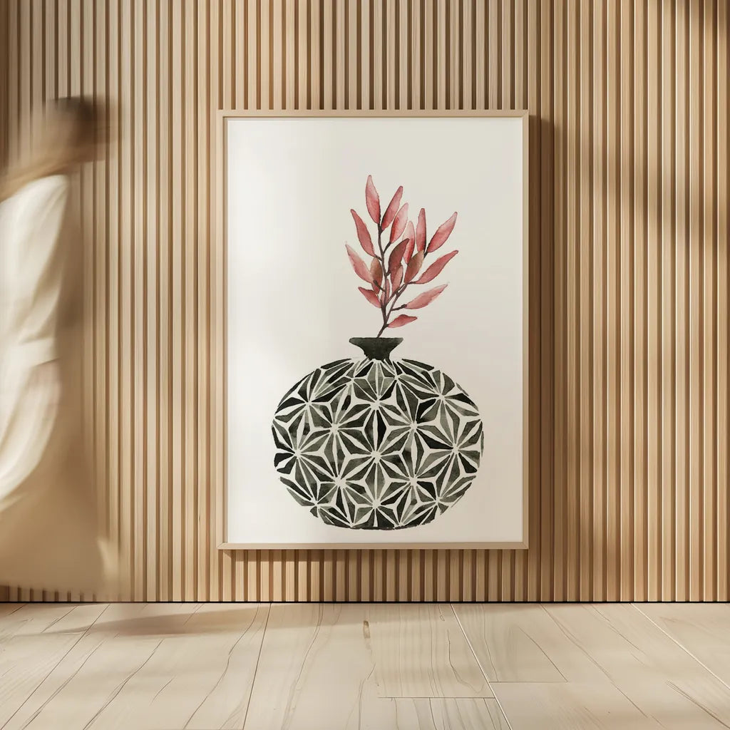 Geometric Vases IV by Mercedes Lopez Charro. shown as over sized large wall art. Available as an archival giclee rolled canvas, fine art paper, or poster print. SKU 64165h.