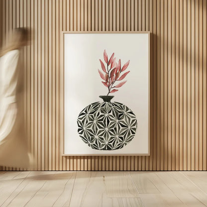 Geometric Vases IV by Mercedes Lopez Charro. shown as over sized large wall art. Available as an archival giclee rolled canvas, fine art paper, or poster print. SKU 64165h.