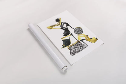 Glitz and Glam I by Mercedes Lopez Charro. shown as a rolled paper print. Available as archival giclee rolled canvas, fine art paper, or poster print. SKU 68589h.