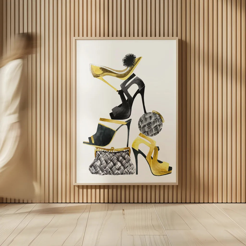 Glitz and Glam I by Mercedes Lopez Charro. shown as over sized large wall art. Available as an archival giclee rolled canvas, fine art paper, or poster print. SKU 68589h.